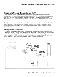 Electronic Control Transmission Ect