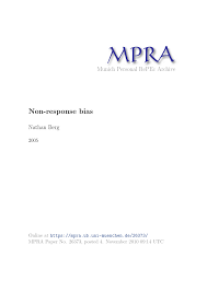 Pdf Non Response Bias