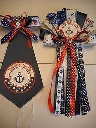 Baby Shower Corsage Tie Mommy Daddy Nautical Ocean Sailor Theme Set Ebay Nautical Baby Shower Boy Baby Shower Corsage Nautical Baby Shower