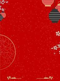 Latar Belakang Merah Perayaan Kuno Cina Red Background Red Gold Lanterns