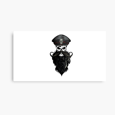 Dessin tete de mort barbu. Art Mural Sur Le Theme Tete De Mort Redbubble