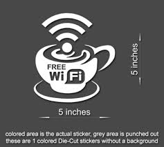 Free Wi Fi Sign Sticker Cafe Business Office Window Door Coffee Shop Style 3 60506 Wifi 3 Vinyl Signs Wifi Sign Sticker Collection