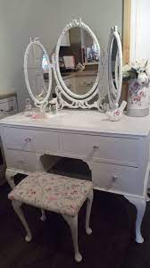 All categories home & living bedroom furniture dressing tables antiques & collectables art baby gear books building & renovation business, farming & industry cars 3 white ugly dressing tables. Vintage Shabby Chic White Dressing Table Triple Mirror And Stool United Kingdom Gumtree Shabby Chic Dressing Table White Shabby Chic Shabby Chic