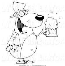 Beer mug coloring page from drinks category. Humorous Clip Art Of A Coloring Page Of Oktoberfest Drinking Bear With Foaming Beer By Hit Toon 19