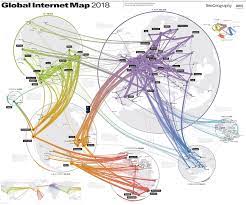 cartographie numerique la carte mondiale de l internet en 2018 selon telegeography carte mondial reseau numerique cartographie