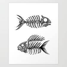 Adults coloring book vertical page black and white ocean stock illustrations Original Artwork Fish Bone Print Abstract Ink Painting Summer Home Decor Seasonal Art Gift Art Print By Westridgeart Society6