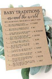 Baby Traditions Around The World Baby Shower Game Baby Etsy In 2021 Girl Baby Shower Centerpieces Travel Baby Showers Baby Shower Fall