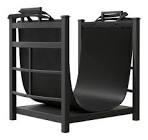 Fireplace Mission Log Bin w/Plastic Tote, Black Panacea