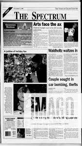 News: Sean Riker headlines Nov 17, 1995; St. George, Utah, USA; A clipping  of the Spectrum