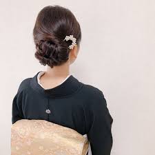 卒業式 エレガント 着物 ミディアム 福岡天神ヘアセット 着付け専門店 three keys moriyama mami 525740 hair 黒留袖 髪型 卒業式 髪型 着物 髪型 ミディアム