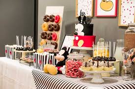 La decoración puede estar basada en colores lisos (blanco, negro, rojo o rosa), lunares, muchas formas de orejas de ratón redondeadas. Fiesta De Cumpleanos Mickey Mouse Eric Cumple 2 Sweet Carol Blog