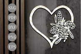 Download Floral Heart Papercut Template Wedding Svg Pdf Dxf By Personal Epiphany Thehungryjpeg Com