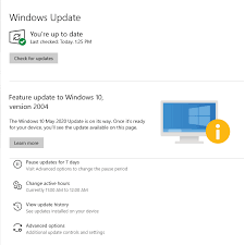 Windows update in control panel will open and show your update status. Windows 10 Won T Update To Version 2004 Microsoft Community