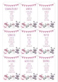 Partyspiel Fur Eure Babyshower Party Ihr Erhaltet Von Uns 72 Karten Mit Oberbegriffen Rund Um Das Thema Baby Shower Parties Taboo Game Baby Shower Decorations