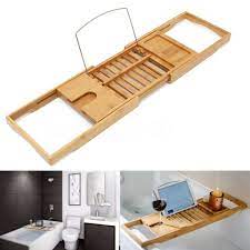 Utoplike bathtub caddy tray bamboo tub tray with sliding towel holder bath table with book holder, phone stand and adjustable book reading rack, tablet slots 4.5 out of 5 stars 20 £29.99 £ 29. Good Luxury Bamboo Bridge Adjustable Bathtub Caddy Tray Rack Book Reading Win Shopee Singapore