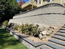 To eliminate the need to cut pavers, build circular beds or beds that measure a multiple of the pavers' length plus one width. Building A Retaining Wall With Patio Pavers Seattle Outdoor Spaces