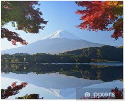 Mt Fuji In The Autumn From Lake Kawaguchi Japan Poster Pixers We Live To Change