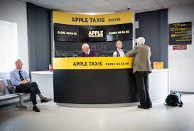 Apple Taxis Digital Signage Exeter Airport Custom Desk Digital Signage Digital Signage System Signage