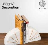 Amazon.com: UMAID Premium Marble Bookends for Shelves - Timeless Design and Durability Elegant Heavy Duty Stone Book Holders - Handcrafted Modern ...