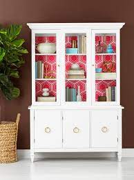 Glass cabinets by lindebjerg design — decor8. How To Wallpaper The Inside Of A China Cabinet Hgtv