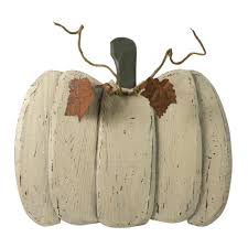 Choose from contactless same day delivery, drive up and more. Northlight 13 5 In Small White Wooden Fall Harvest Pumpkin With Leaves And Stem Indoor Decor 33650101 The Home Depot