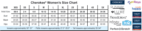 Scrubs And Uniforms Size Charts