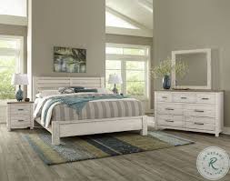 Bonanza white queen mansion bed. Highlands Aged White And Sandstone Plank Panel Bedroom Set From Vaughan Bassett Coleman Furniture