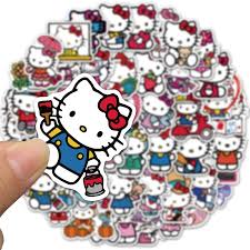 Hello kitty & friends big sticker pack. 50pcs Hello Kitty Stickers For Diy Decoration Luggage Laptop Skateboard Bicycle Waterproof Graffiti Cute Kawaii Sticker Sticker Aliexpress