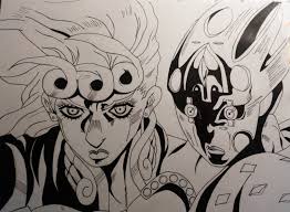 Gold experience requiem is capable of flicking a stone fast enough that it ceases to be visible to the human eye, and has enough power behind it to penetrate through a hand and destroy part of a building. Giorno Giovanna With Gold Experience Requiem By Oak1313 On Deviantart