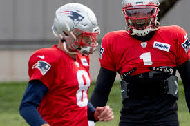 Mac jones, right, holds a team jersey with nfl commissioner roger goodell after the new england patriots selected him with the 15th pick in the it was believed the patriots would have to trade up to get one of the consensus top five quarterbacks in this year's draft class. The Mac Jones Draft Pick Has Claimed Its First Victim On The Patriots Roster Pats Pulpit