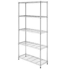 Ktaxon 5 Tier Wire Rack Metal Shelf Adjustable Unit Garage Kitchen Storage Walmart Com Shelving Unit Metal Shelves Shelves