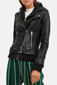 Get Her Look Sleek Black Leather Women S Jacket The Untidy Closet Womens Black Leather Jacket Leather Jacket With Hood Leather Jackets Women