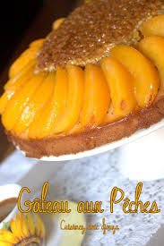 Gateau Aux Peches En Boite Comme Une Fleur De Tournesol Recette Gateau Peche Gateau A La Peche Gateau