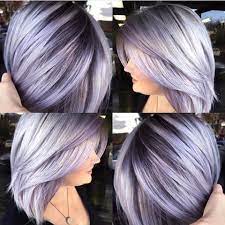 Silver Lavender Hair Color With Dark Base And Layered Bob Haircut By Brittnie Garcia Hotonbeauty Com Lavender Hair Colors Silver Lavender Hair Lavender Hair