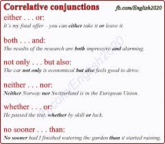 Correlative Conjunctions Linking Words English Writing Practice English Vocabulary