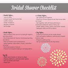 Bridal Shower Checklist For The Bride And Bridesmaids Monthly To Do List For Bridal Shower Checklist Bridal Shower Planning Bridal Shower Planning Checklist