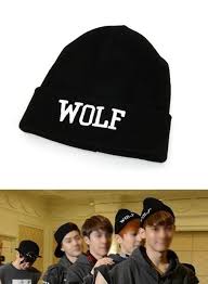 Exo K Pop Star Wolf Mens Womens Black Knit Beanie Hat Cap