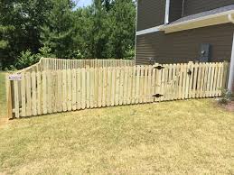 This privacy fence design includes wide horizontal planks, black metal posts and a wood cap. Gorgeous Picket Fence Job Just Creative Fence Designs Facebook
