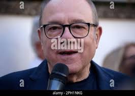 Rome, Italy. 25th Mar, 2023. The director and actor Carlo Verdone speaks  during the presentation ceremony