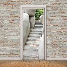 Livraison Gratuite Montagne Pierre Escaliers Mur Autocollants Diy Peint Chambre Decor A La Maison Affiche Pvc Decoration Escalier Maison Autocollants De Porte