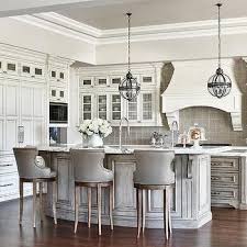 gray wash curved kitchen island