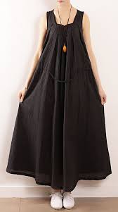 Modern Sleeveless Drawstring Linen Clothes Plus Size Design Black Cotton Dress Summer Cotton Dress Summer Summer Dresses Black Cotton Dress Summer