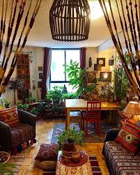 Love This Warm Boho Jungle Living And Dining Room Image By Plantandwander Mirado Bohemian Style Living Room Bohemian Living Room Decor Bohemian Style Living