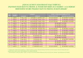 Adapun jadwal pelatihan 2019 sebagai berikut. Jadual Kursus Haji 2020 Bawahata