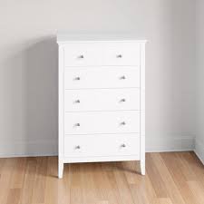 Mdf wood dresser with 4 drawers modern simple chest of drawers functional organizer frame for bedroom, living room, closet (black). Three Posts Fordwich 5 Drawer Chest Wayfair Ca White Chest Of Drawers Wide Chest Of Drawers Chest Of Drawers White