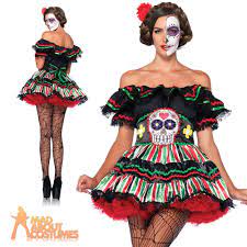 Dress for the holidays with our wide range of international costumes and holiday costumes, including christmas costumes, halloween costumes, easter costumes, st patricks day costumes, day of the dead costumes and many more. Details About Ladies Day Of The Dead Costume Skeleton Doll Halloween Fancy Dress Outfit New Halloween Fancy Dress Outfits Halloween Dress Womens Dresses