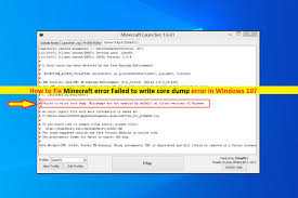 By steven shaw• sep 24, 2021. How To Fix Minecraft Error Failed To Write Core Dump In Windows 10