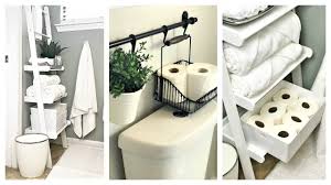 With little room for an extra cabinet or standing shelves, one of the best small bathroom storage solutions is to think up. New Small Bathroom Organization Ideas Ladder Shelf Storage Youtube