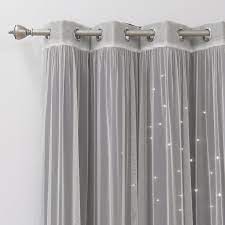 Arkose Tulle And Star Polka Dot Blackout Thermal Grommet Curtain Panels In 2021 Grommet Curtains Curtains Grommet Window Treatments