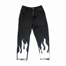Black And White Flames The Anr Designs Black And White Jeans Bleach Jeans Diy Jeans Diy